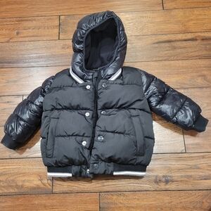 Baby Gap Cold Control Varsity Puffer, Black, 18-24M